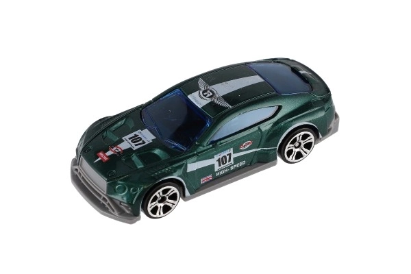 Auto race 6 stuks metaal/plastic 8cm vrije loop in doosje 10,5x27x4cm