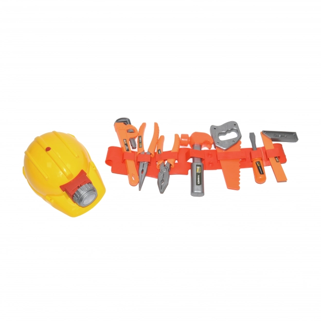Gereedschap aan de riem met verlichtende helm - set
