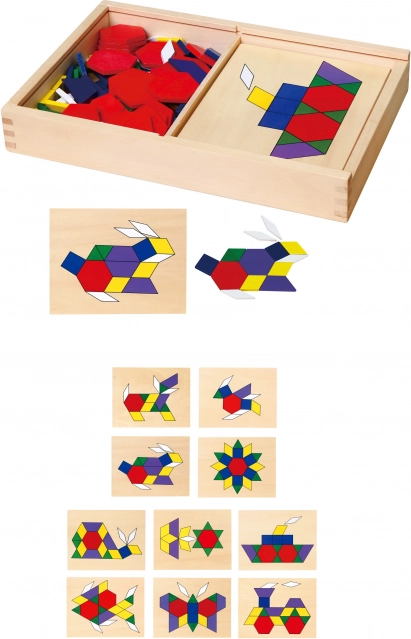 VIGA houten geometrische mozaïek, 148 stukken