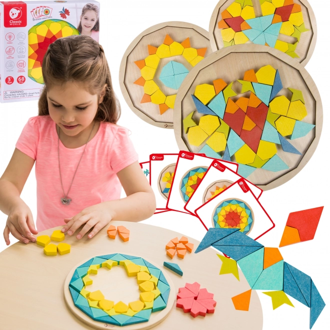Montessori puzzel mandala - patronen, vormen en kleuren