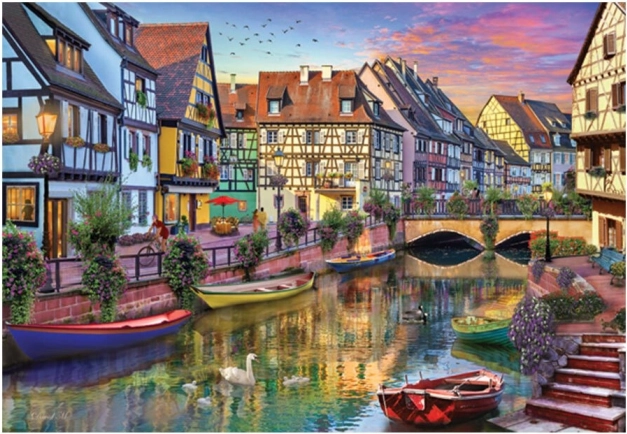 Puzzel Colmar-kanaal Frankrijk 2000 stukjes