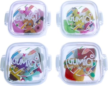 Vormgegeven mini-gummen – set van 4 stuks