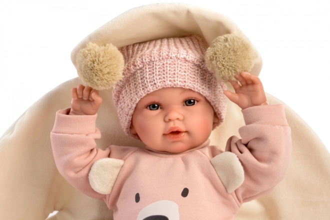 Llorens 63644 NEW BORN - realistische babypop met geluiden en zacht stoffen lichaam - 36 cm