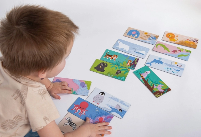 KukiKuk 80036 Veeeelike puzzel duo Waar wonen de dieren