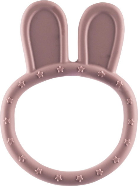 Siliconen bijtring Rabbit, Oudroze