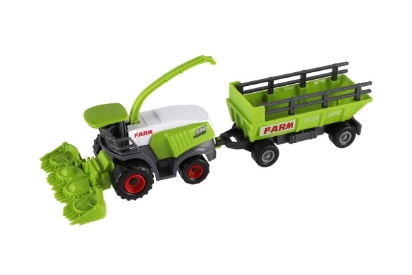 Maaidorser met aanhanger – kunststof model 22 cm met vrijloop