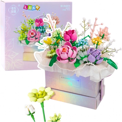 Constructieset bloemencompositie met LED-verlichting
