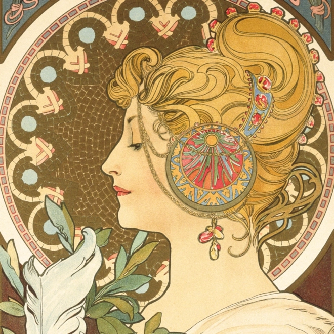 Notitiekalender Alfons Mucha 2025, 30 × 30 cm
