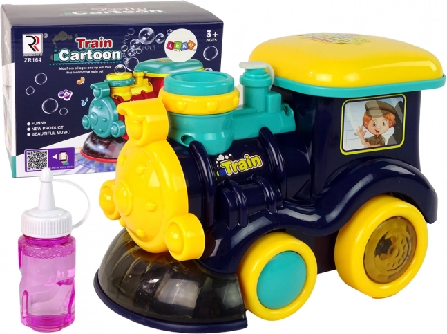 Bubbel-locomotief met licht en geluid – blauw