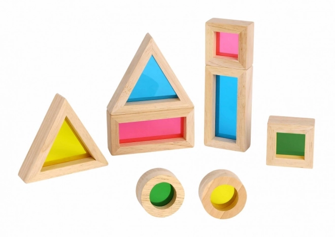 Houten gekleurde spiegelblokjes TOOKY TOY