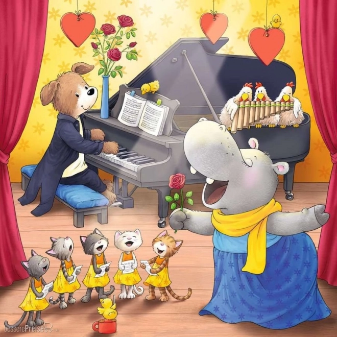 Ravensburger puzzel dieren op het podium 3x49 stukjes