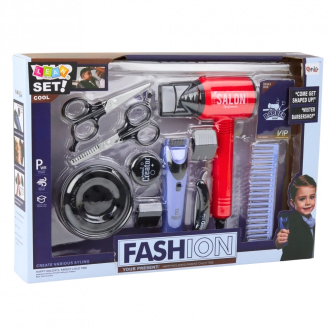 Kappersset voor jongens met föhn en accessoires