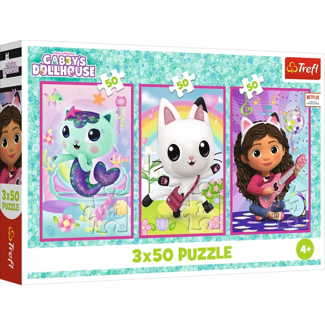 Puzzel 3x50 - Gabby's Dollhouse: Maak kennis met Gabby en de katjes