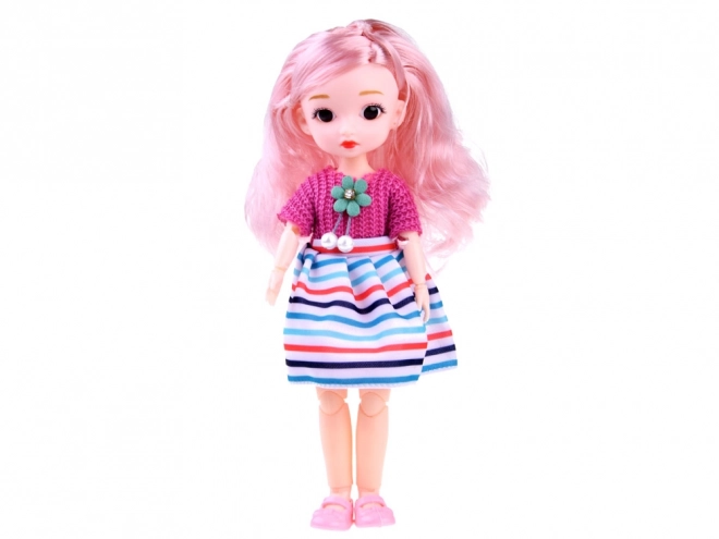 Schattige pop met beweegbare ledematen en lang haar 24 cm