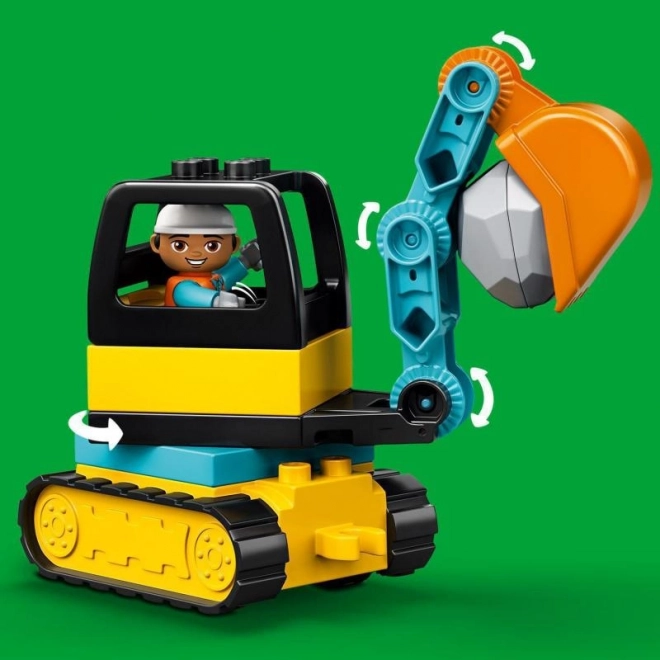 DUPLO vrachtwagen en graafmachine op rupsbanden