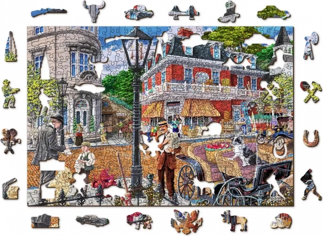 WOODEN CITY houten dubbelzijdige puzzel Hoofdstraat, 505 stukjes