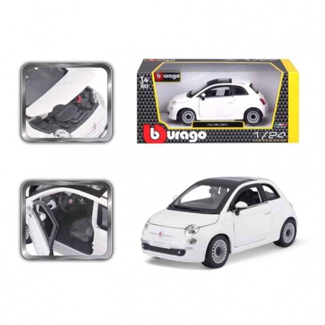 Bburago 1:24 Fiat 500 (2007) Wit