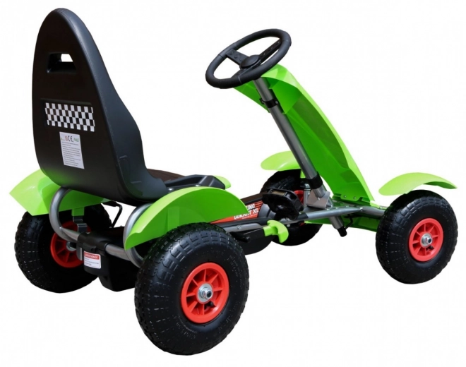 Racemerk go-kart XL voor kinderen 3+ Groen + Opblaasbare banden + Verstelbare stoel + Vrijloop