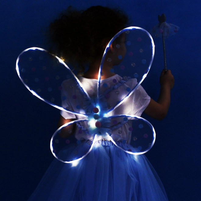 Kinderkostuum fee Modrenka met lichtgevende vleugels