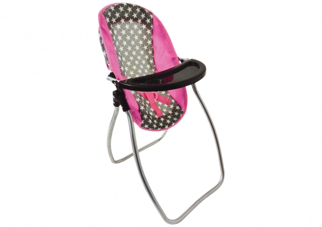 Voedingsstoel voor poppen Alice Swing Star Grijs en Roze