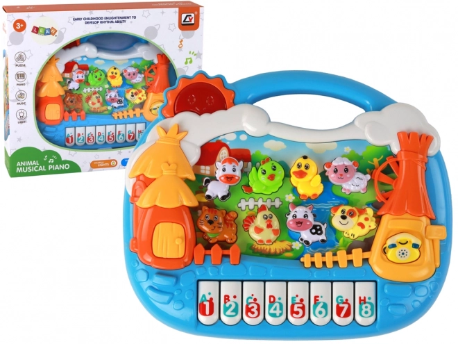 Educatieve piano voor kinderen met thema van dieren en Engels leren