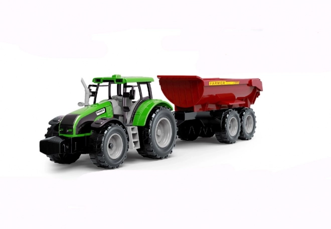 Tractor met aanhanger met vliegwiel aandrijving