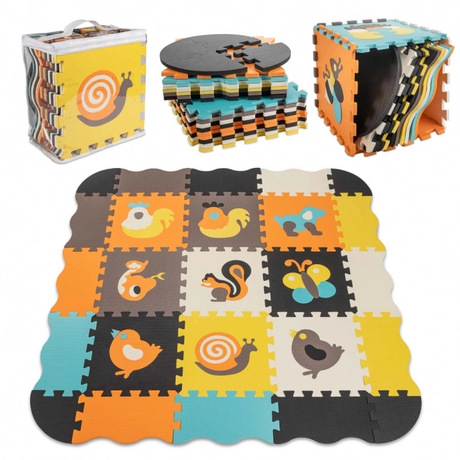 Educatieve schuim puzzelmat dieren 114 x 114 cm 25 stukken