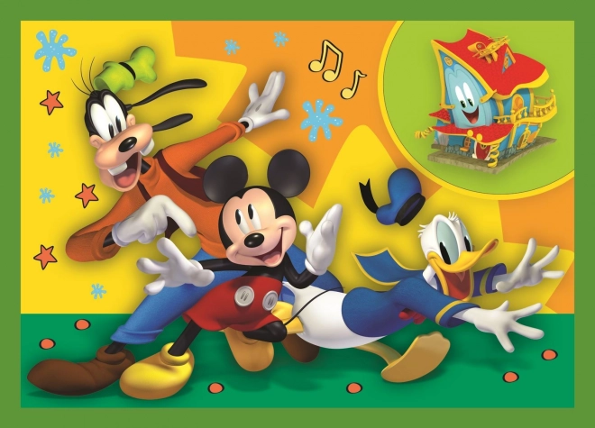 Puzzel 4v1 Mickey tussen vrienden