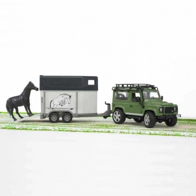 Bruder LAND ROVER met paardenaanhanger