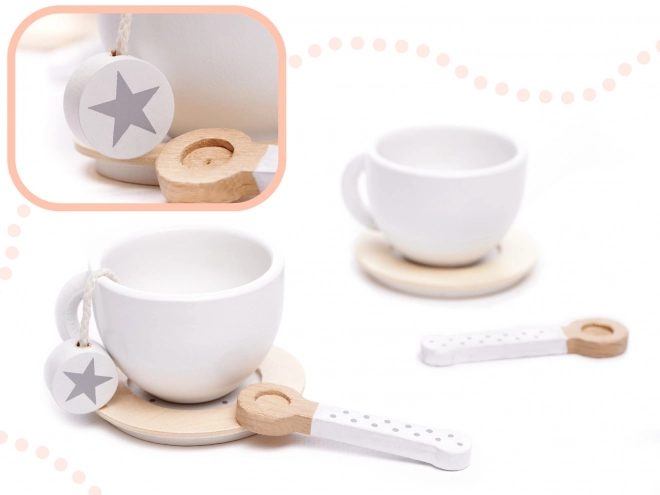 Houten theeset voor kinderen met servies