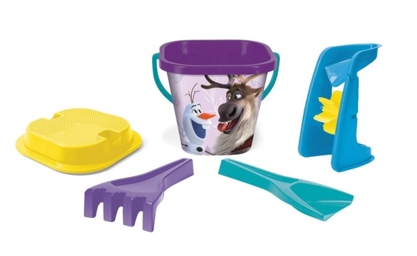 Set voor zand met molen 5 stuks plastic Frozen in netje 21x25x17cm 12m+ Wader