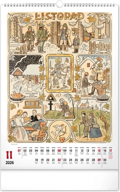 Muurkalender Josef Lada 2026