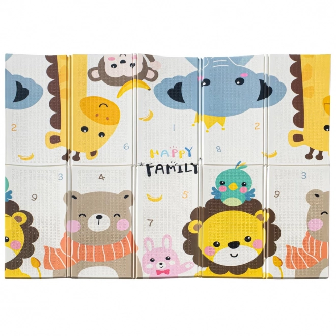 Educatieve opvouwbare dubbelzijdige schuimmat 179x198 dieren/straten
