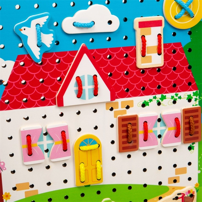 Bigjigs Toys Rijgplank Huisje