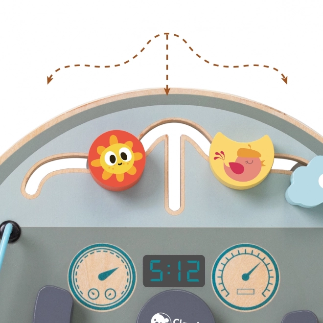 Educatief bord/labyrint vervoermiddel houten 29x23cm in doos 30x28x6,5cm 12m+