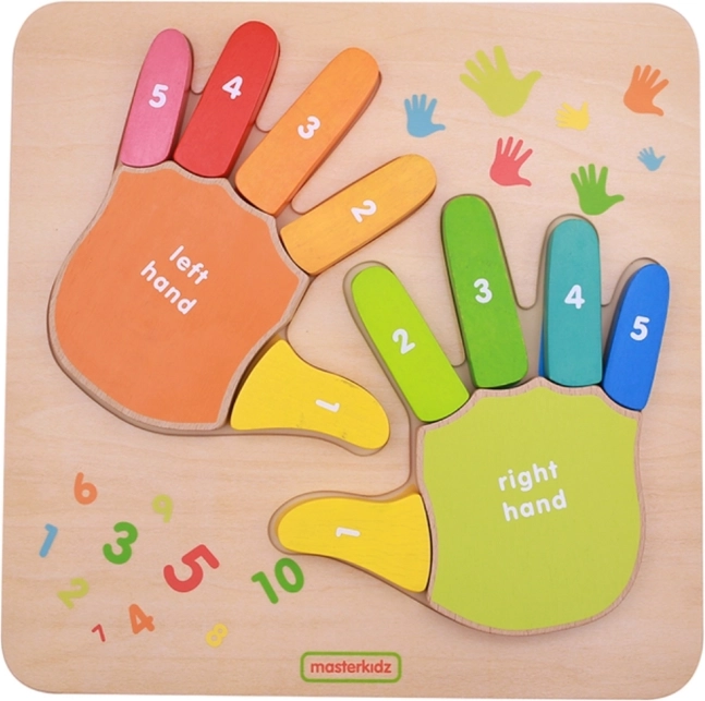 Houten educatieve vingerreken-tabel MASTERKIDZ