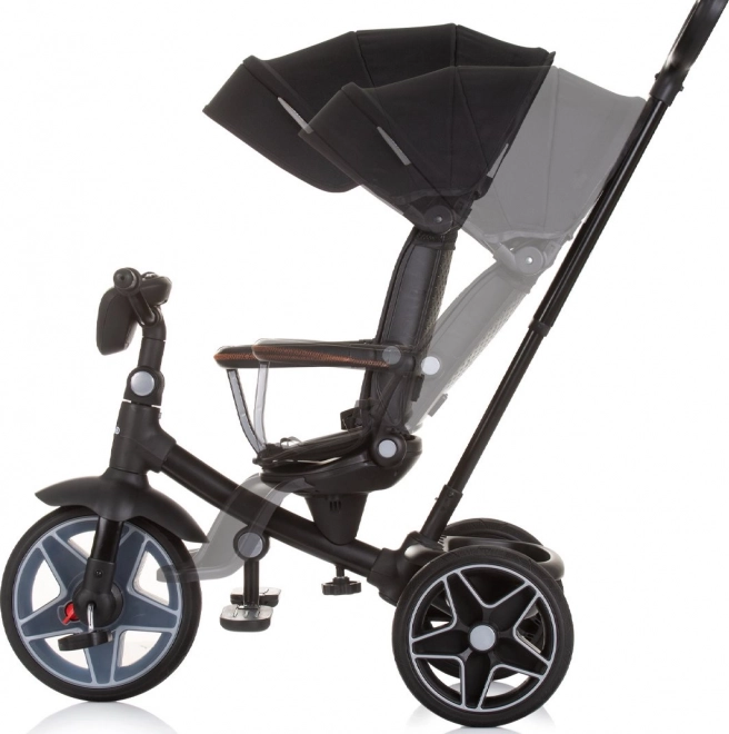 Chipolino driewieler met kap en muziekbox Derby 2-in-1 Obsidian