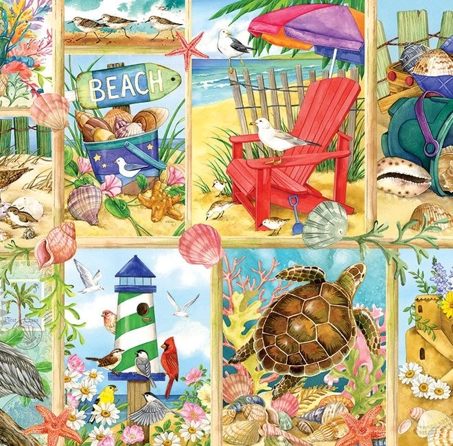 Puzzel Dag op het Strand 500 stukjes van Cobble Hill