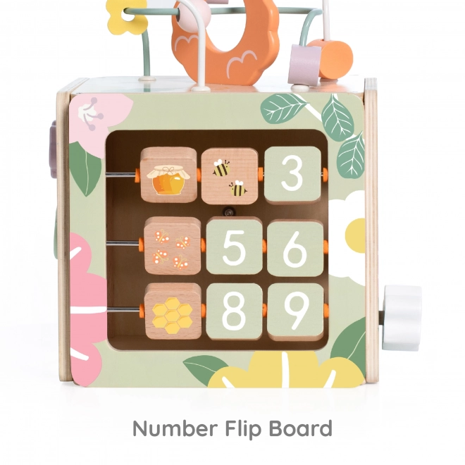Klassieke houten educatieve kubus 5in1