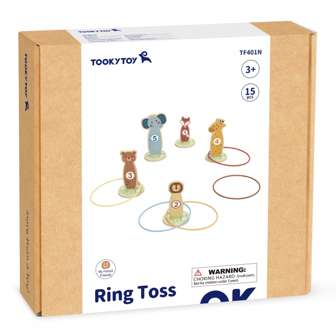 Houten precisiespel met ringen Tooky Toy