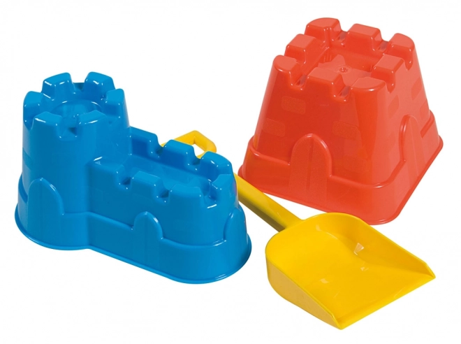 Set van vormpjes voor zandkastelen met schepje