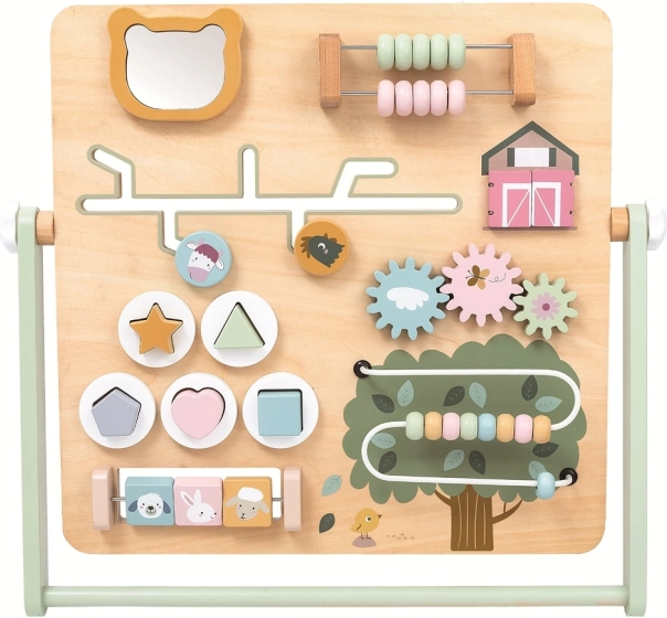 Houten activityboard boerderij voor kinderen 2+