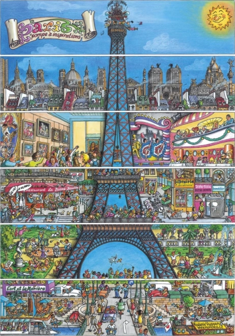 Puzzel Eiffeltoren 500 stukjes getekend