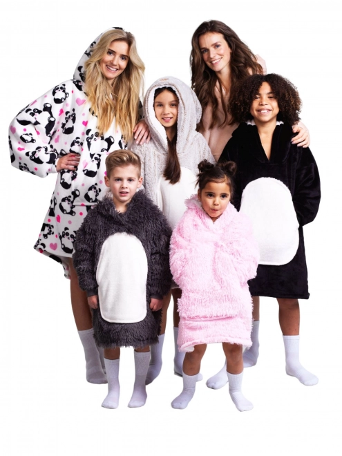 Cozy Noxxiez CH321 Konijn - warme televisie-hoodiedeken voor kinderen van 7 tot 12 jaar