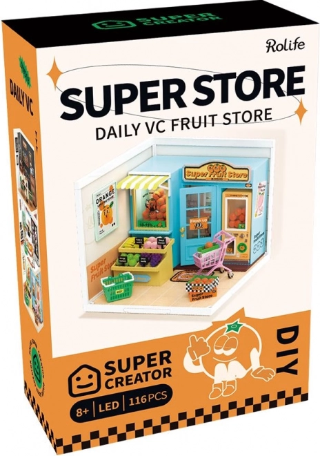 Rolife DIY Poppenhuis: Fruitwinkel met LED-verlichting
