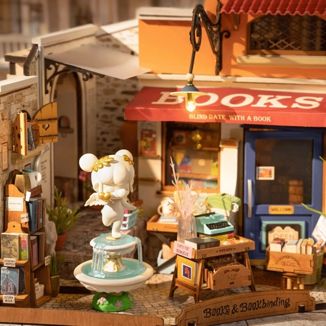 Rolife DIY 3D houten puzzel Boekenwinkel op de hoek