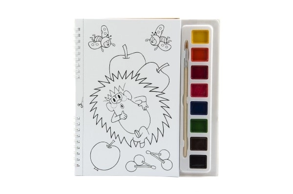 Kleurboek Krtek met waterverf en penseel