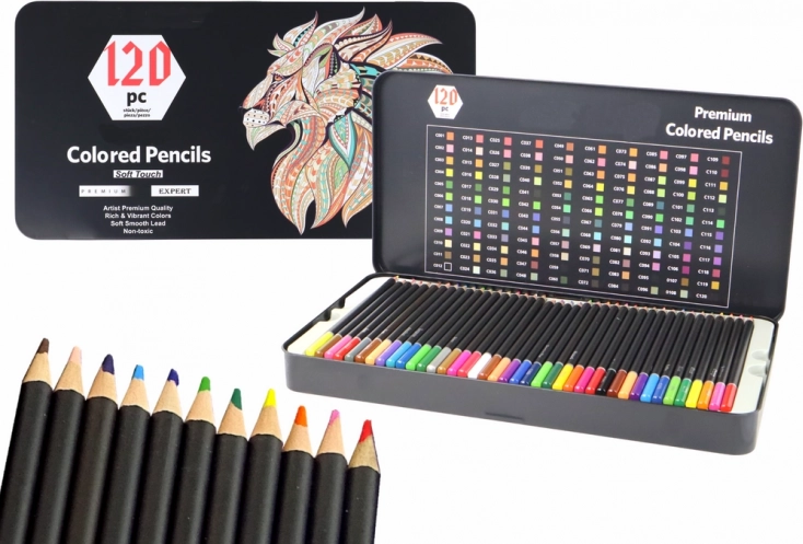 Set premium kleurpotloden 120 stuks verschillende tinten