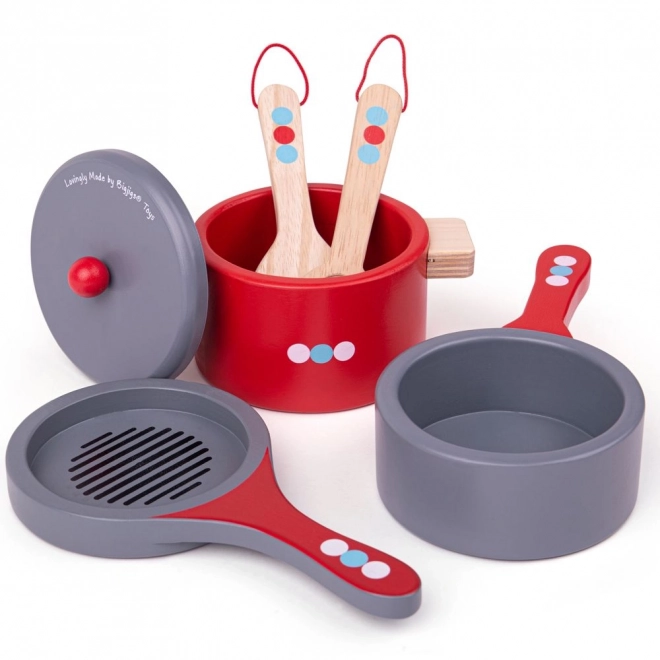 Bigjigs Toys Houten Servies Set met Stippen
