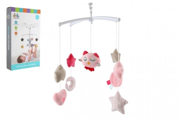 Mobiel met spelende uiltje voor boven het bed roze